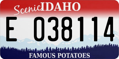 ID license plate E038114