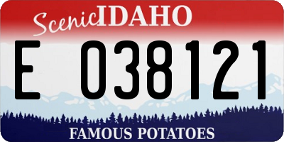 ID license plate E038121