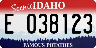 ID license plate E038123