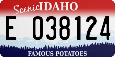 ID license plate E038124