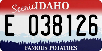 ID license plate E038126
