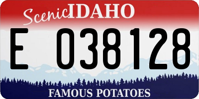 ID license plate E038128