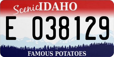 ID license plate E038129