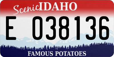 ID license plate E038136