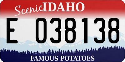 ID license plate E038138