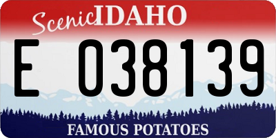 ID license plate E038139