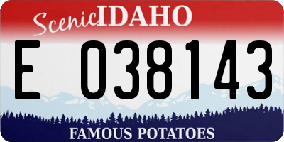 ID license plate E038143
