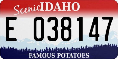 ID license plate E038147