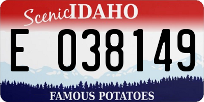 ID license plate E038149
