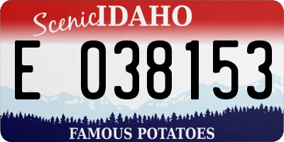 ID license plate E038153