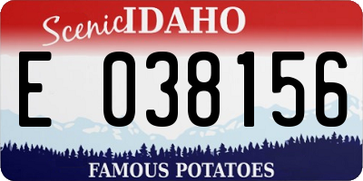 ID license plate E038156