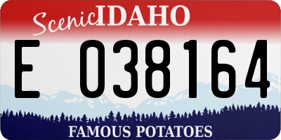 ID license plate E038164