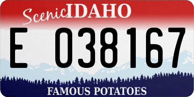ID license plate E038167