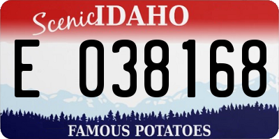 ID license plate E038168