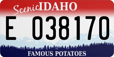ID license plate E038170