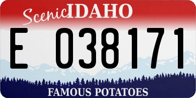 ID license plate E038171