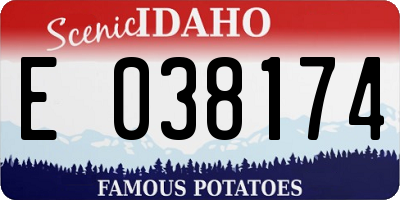 ID license plate E038174