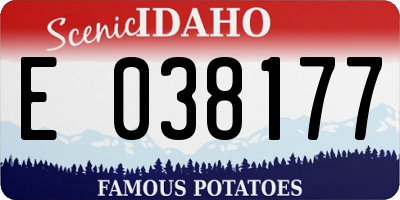 ID license plate E038177