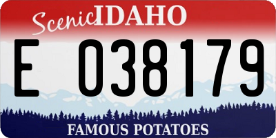ID license plate E038179
