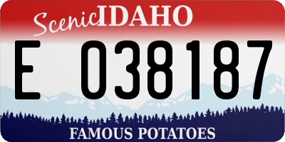 ID license plate E038187
