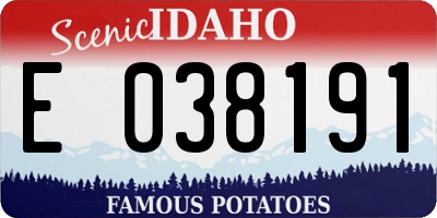 ID license plate E038191