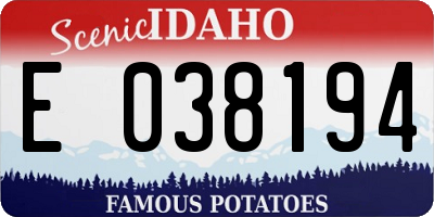 ID license plate E038194