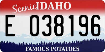ID license plate E038196