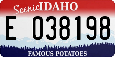 ID license plate E038198