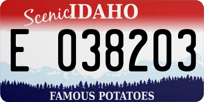 ID license plate E038203