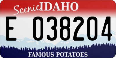 ID license plate E038204