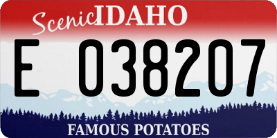 ID license plate E038207