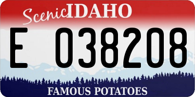 ID license plate E038208