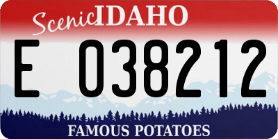 ID license plate E038212