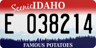 ID license plate E038214