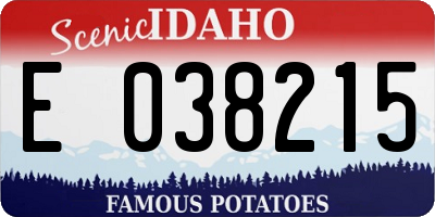 ID license plate E038215