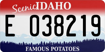 ID license plate E038219