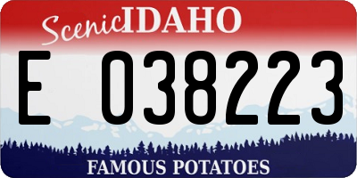 ID license plate E038223