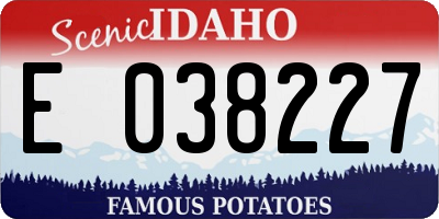 ID license plate E038227