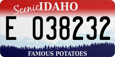 ID license plate E038232