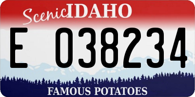 ID license plate E038234