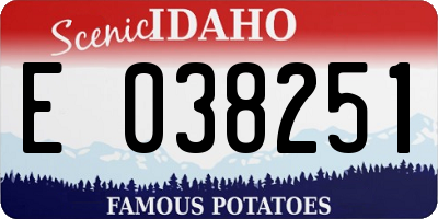 ID license plate E038251