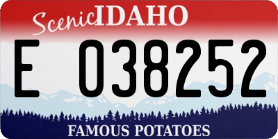 ID license plate E038252