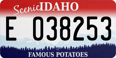 ID license plate E038253