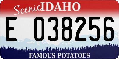 ID license plate E038256