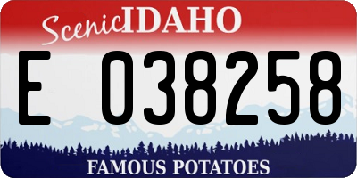 ID license plate E038258