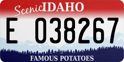ID license plate E038267