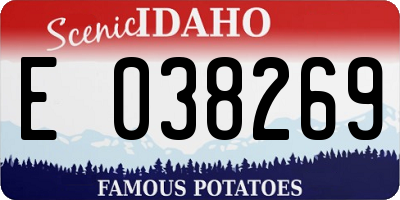 ID license plate E038269