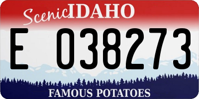 ID license plate E038273