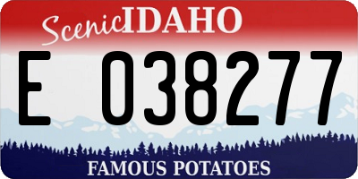 ID license plate E038277
