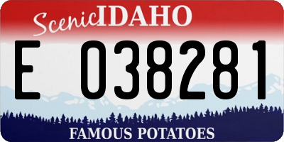 ID license plate E038281